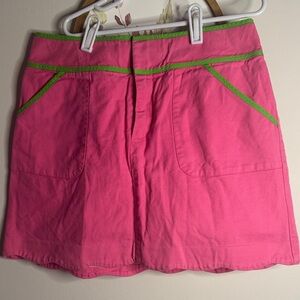 Vintage Lilly pulitzer Pink skirt with Green Trim